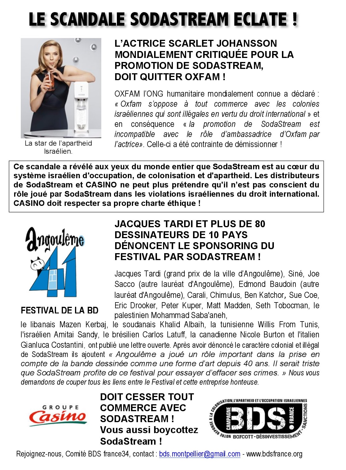 Montpellier Action De Boycott Contre Sodastream Et Mehadrin BDS France Montpellier Action De Boycott Contre Sodastream Et Mehadrin BDS France